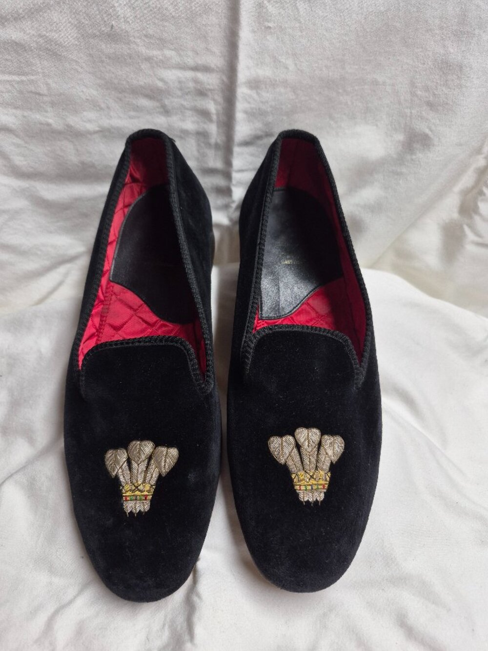 Bowhill & Elliott Prince of Wales Velvet Albert Slippers UK 8.5